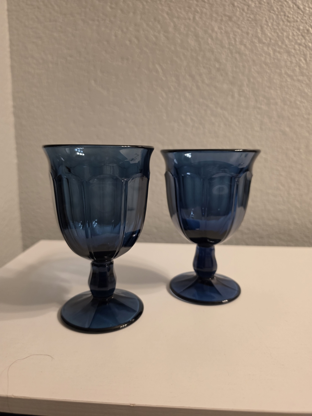 Noritake Deep Blue Provincial Stemmed Goblets - Set of 2